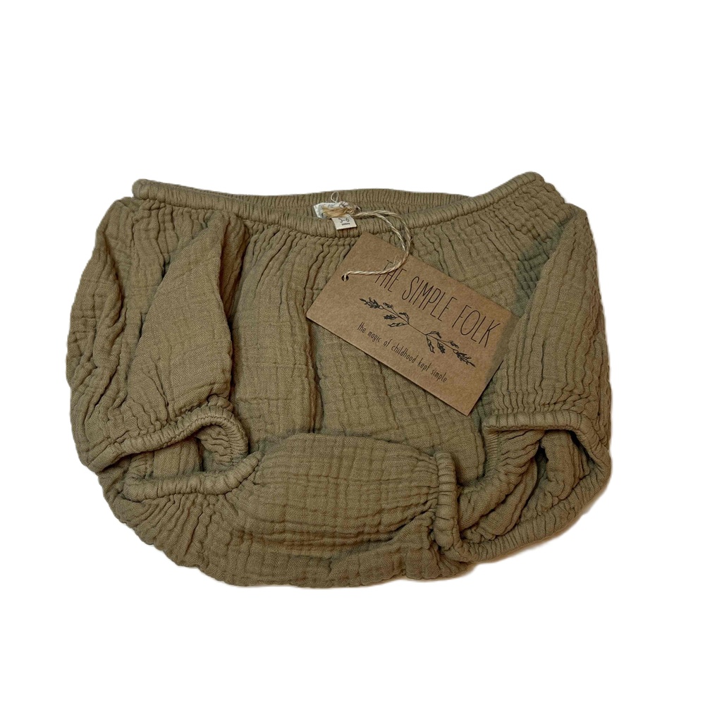 The Simple Folk Bloomers Sand Organic Cotton Unisex Shorts‎ 5/6 Year New